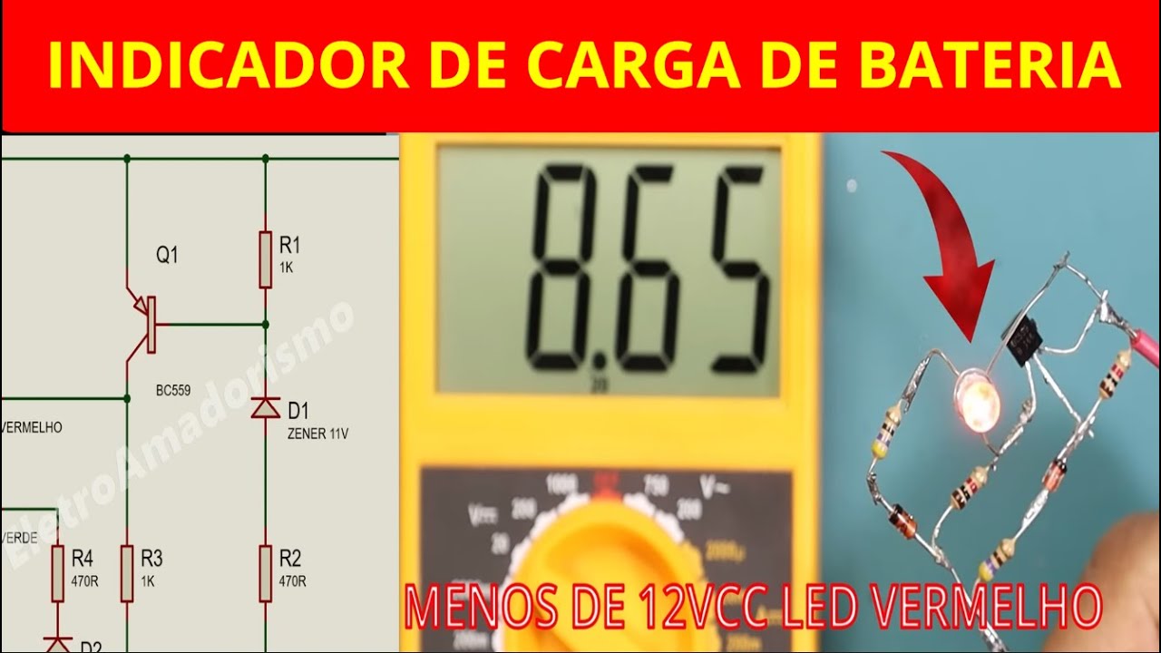 INDICADOR DE CARGA DE BATERIA  MUITO FÁCIL DE FAZER