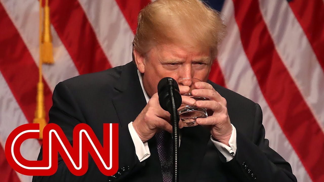 Trump's sealed water glass floats theories