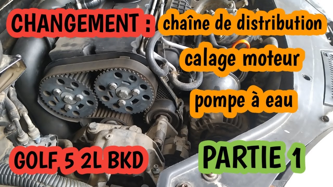 Changement Courroie De Distribution GOLF 5 2L Moteur BKD+Calage + Changement Pompe a Eau. PARTIE 1