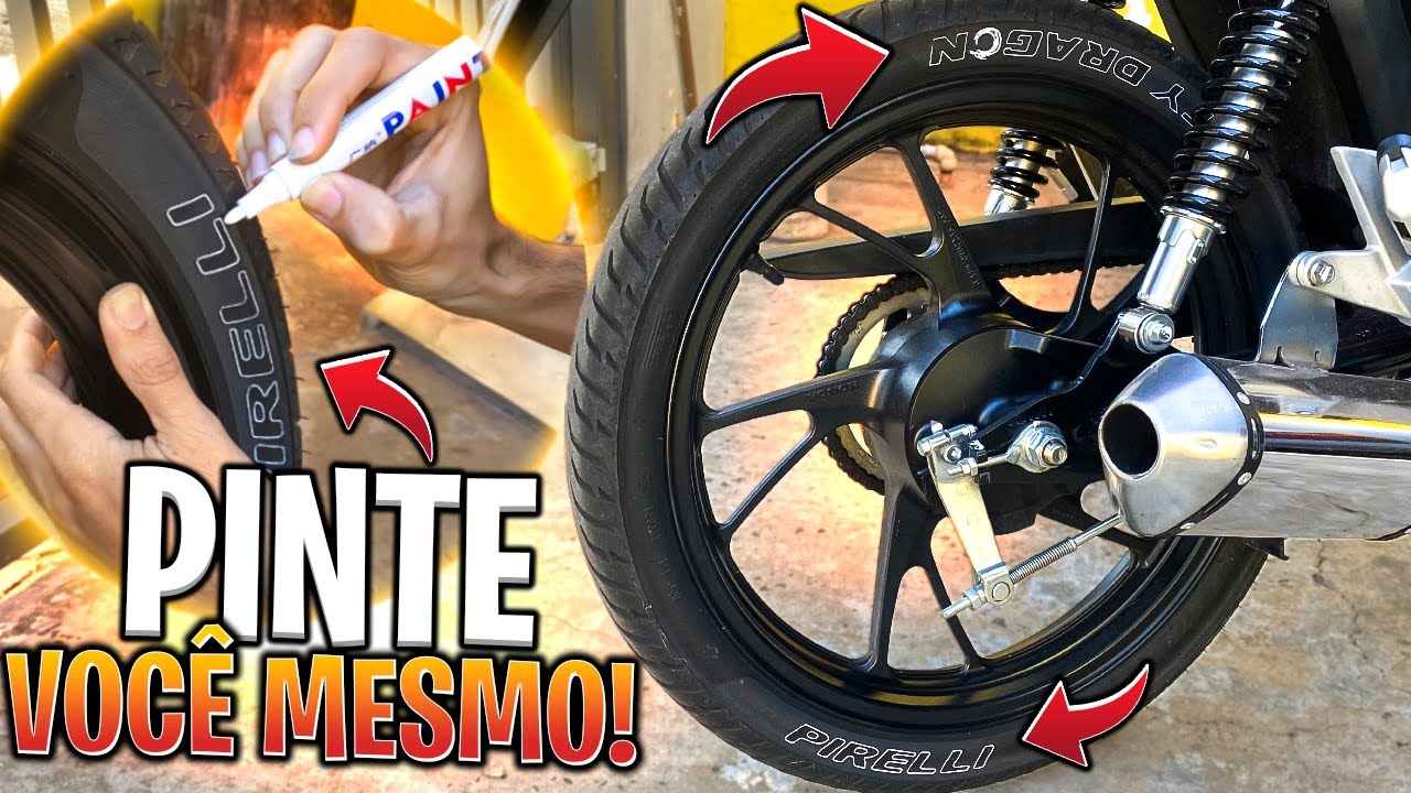 COMO PINTAR as LETRINHAS do PNEU da MOTO – Passo a Passo FÁCIL!