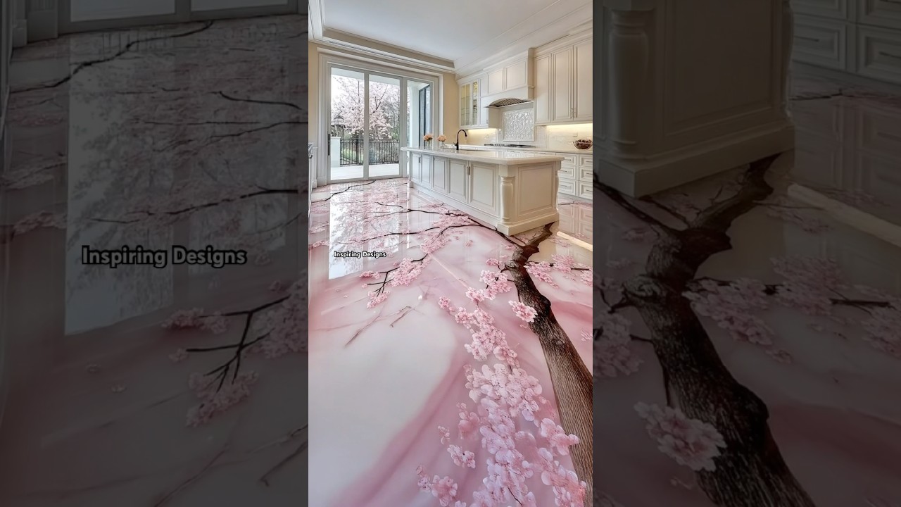 Wow! Absolutely stunning cherry blossom epoxy flooring! 😱👏#epoxy #interiordesign #homedesign