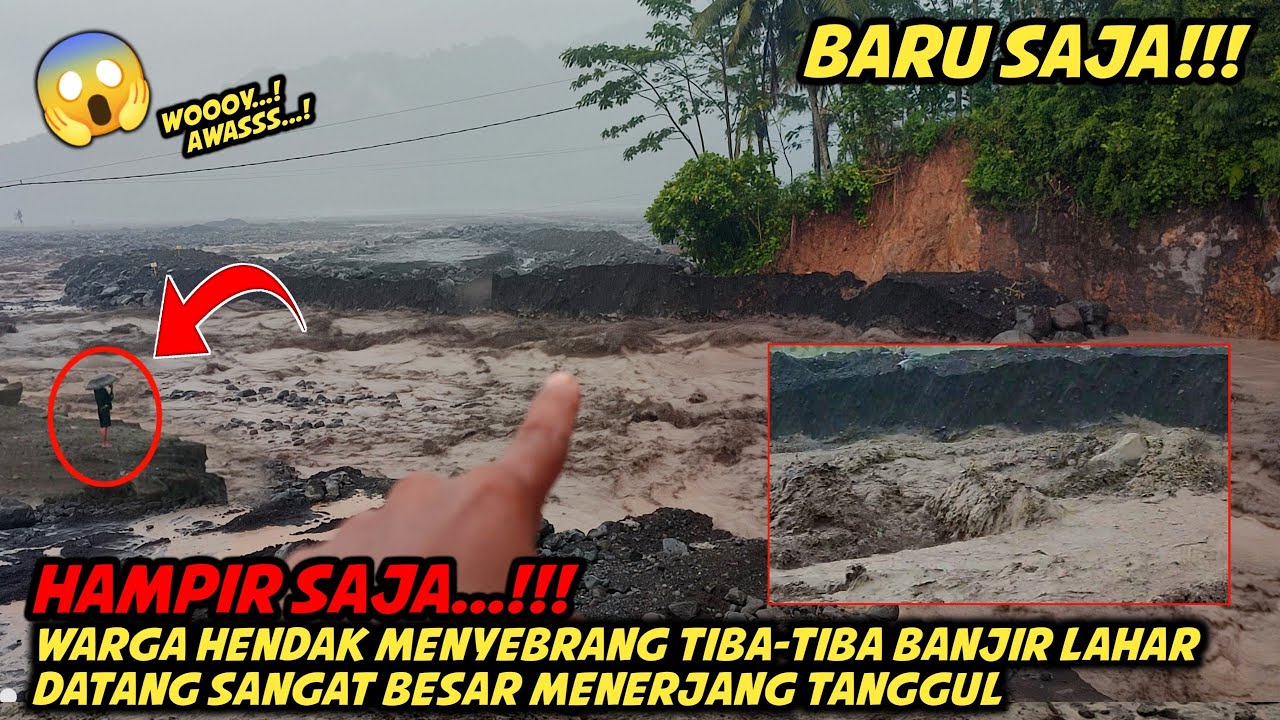 Menegangkan! Detik² Banjir Lahar Semeru Datang Langsung Menerjang Tanggul