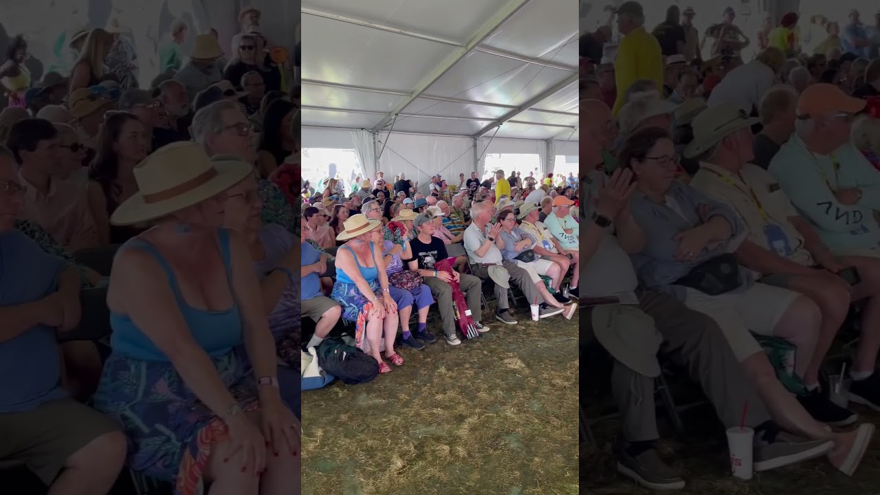 Listening to music at the New Orleans Jazz Fest