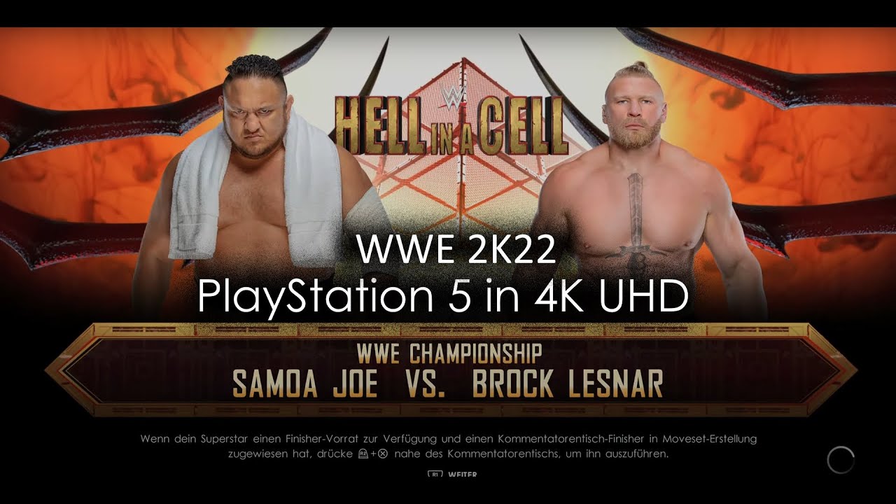 WWE 2K22 - Brock Lesnar vs Samoa Joe w. Entrance - PS5Share 4K UHD