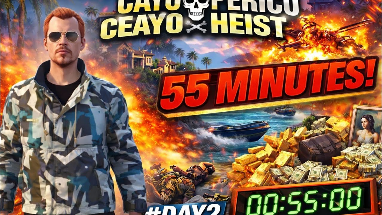 GTA Online Cayo Perico Heist in 55 Minutes 🔥 Solo Elite Run #Day2 | Hindi Gameplay 💰#viral #gta #gta