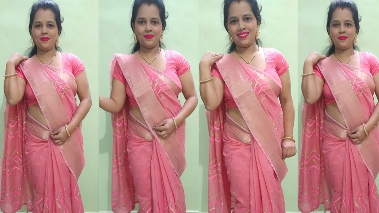 how to wear chanderi silk saree | how to drape lower pleats trick | how to manage shoulder pleats