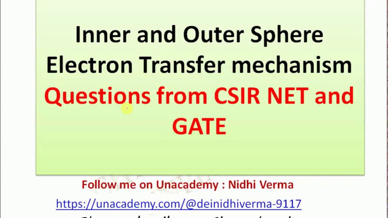 Inner and Outer Sphere Electron Transfer mechanism