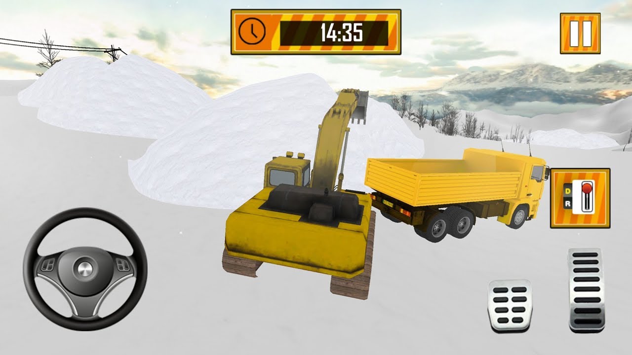 Snow Park Downhill Bulldozer Construction (by MobilMinds Apps) Android Gameplay [HD]