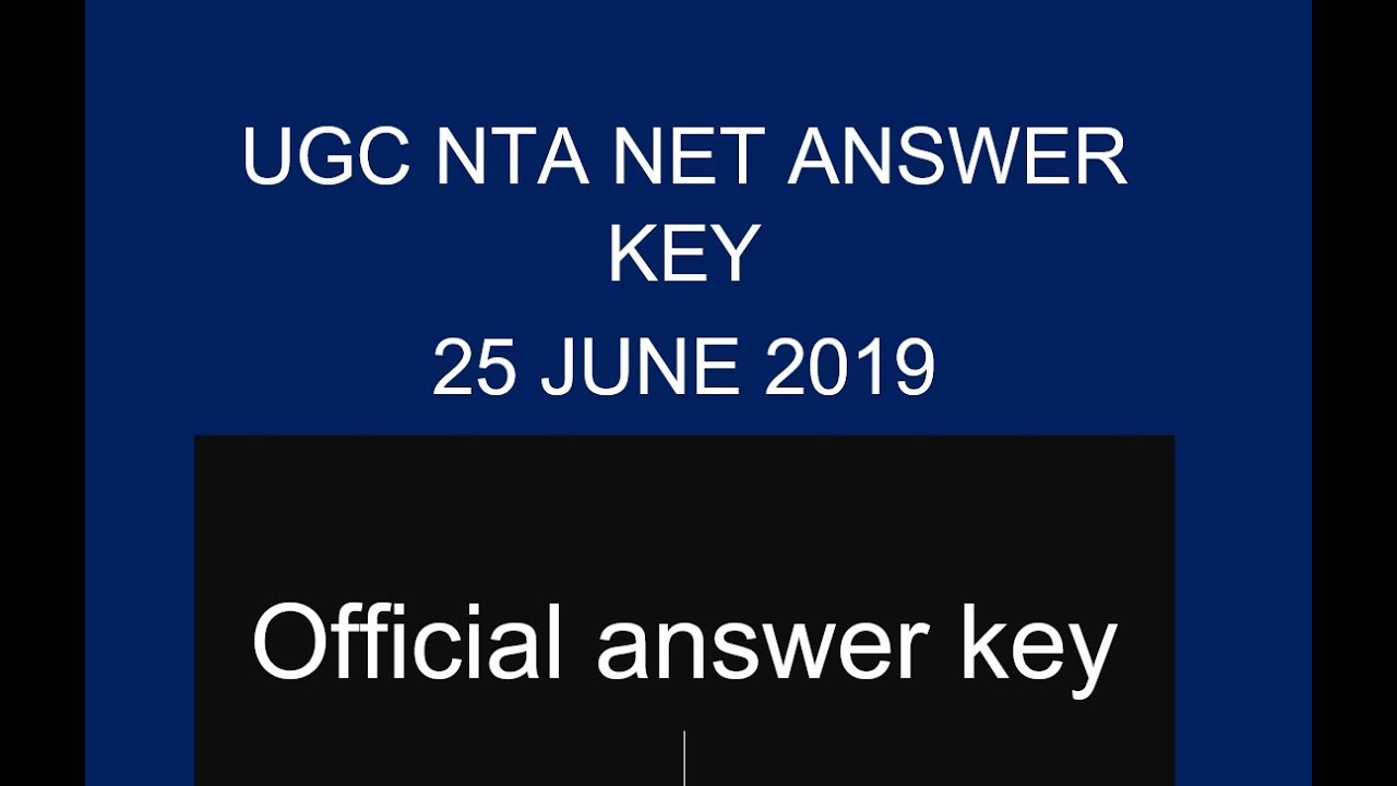 25 june 2019 UGC NTA NET official  ANSWER KEY.
