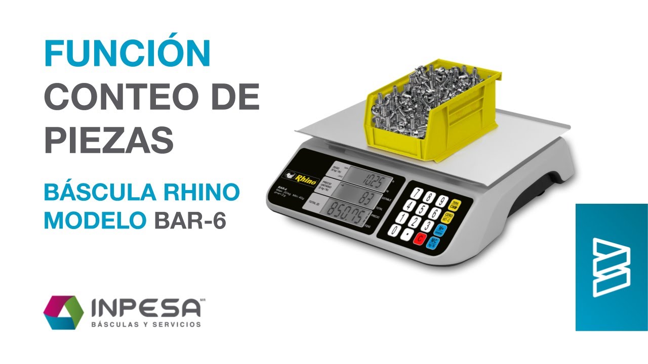 Función Conteo de Piezas. Báscula Rhino, modelo BAR-6.