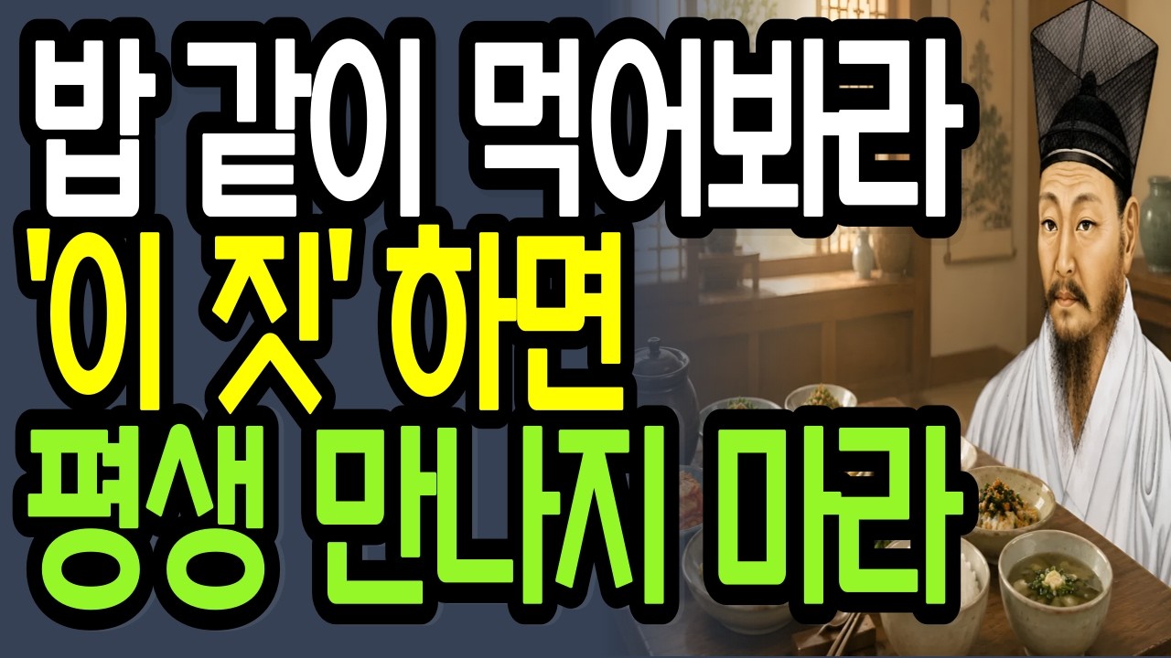 '밥 먹는 모습' 에서 사람의 진짜 본성을  확인하는 정약용의 인생 조언 l 인생명언 l 행복한 노후 l 삶의지혜 l 인간관계