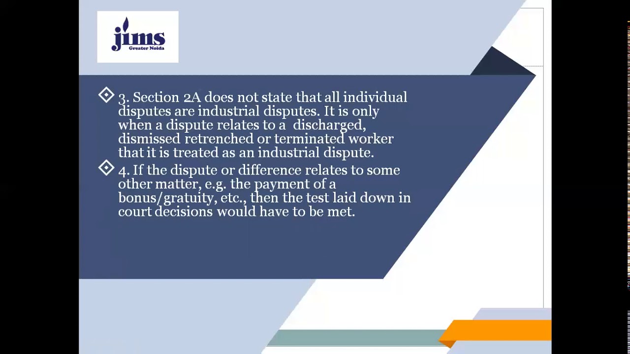 Video Lecture 20 Unit3 Definition Industrial  Dispute, Individual dispute