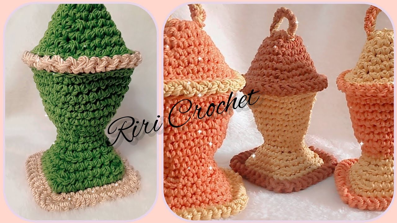 كروشيه فانوس رمضان كروشيه للمبتدئات سهل وسريع ومش بياخد وقت ولا خيط كتير🧵#Riri_Crochet #hand_made 