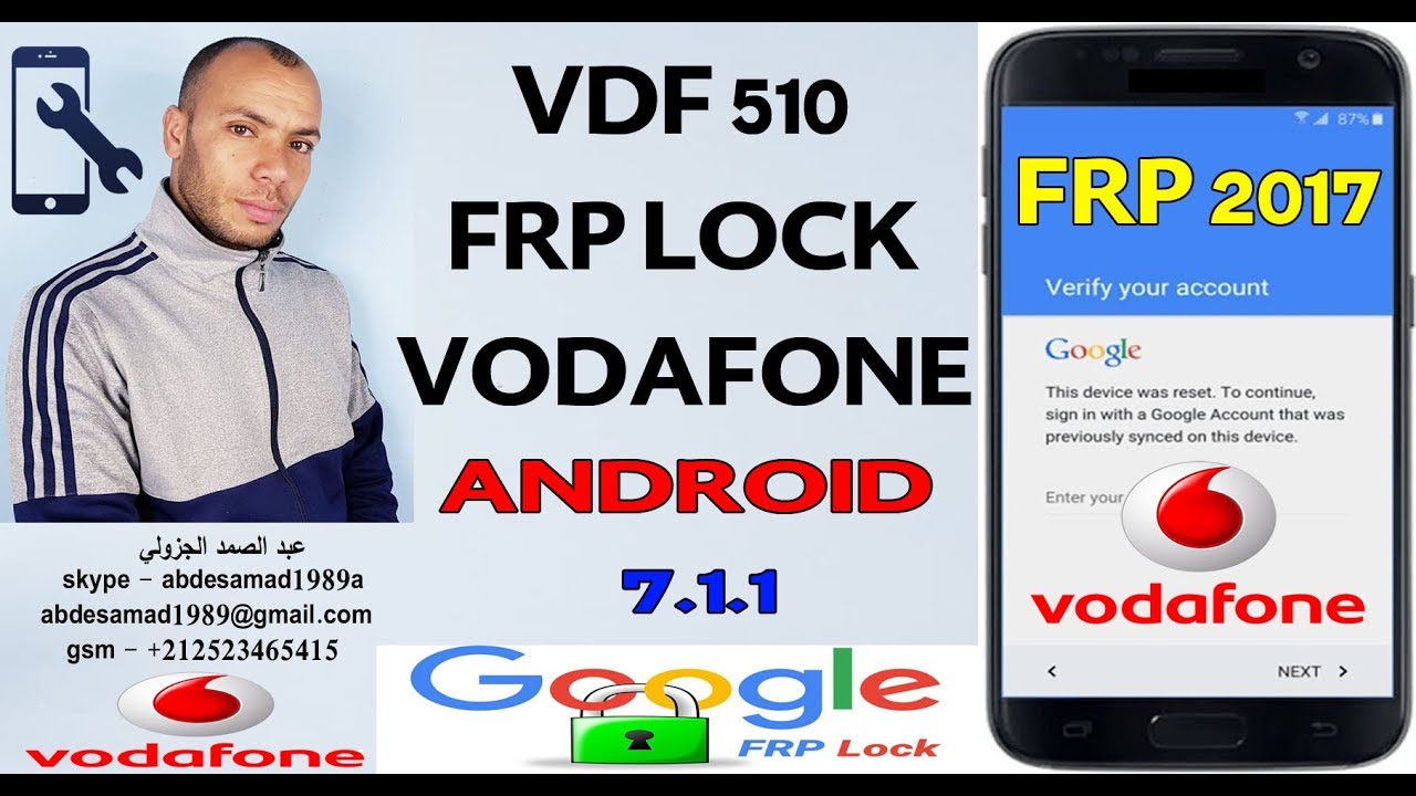 VDF 510 FRP LOCK bypass google account VODAFONE  E8 ANDROID 7.1.1