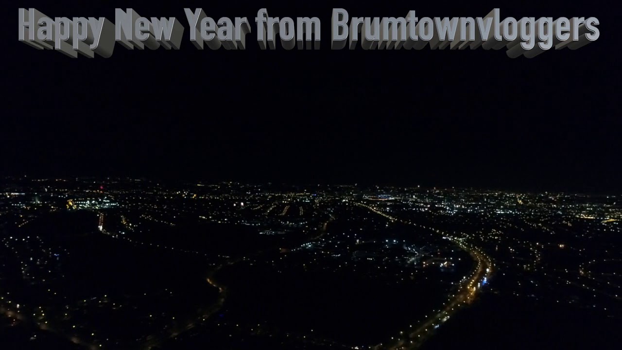 Birmingham City skyline New Years Eve 2018