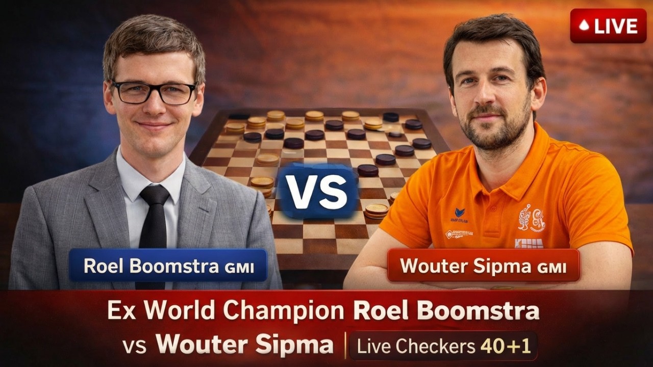 Ex World Champion Roel Boomstra vs Wouter Sipma | Live Checkers 40+1