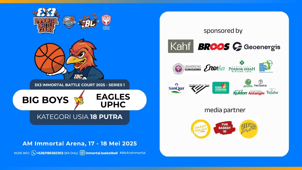 Day 1 Court A | BIG BOYS vs EAGLES UPHC | KU 18 PUTRA | 3x3 IMMORTAL BATTLE COURT 2025 - SERIES 1