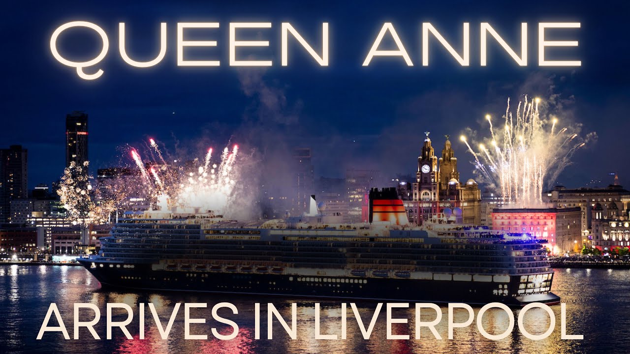 QUEEN ANNE CRUISE SHIP ARRIVES IN LIVERPOOL.