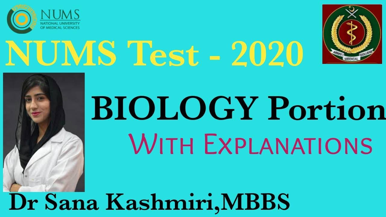 NUMS Test 2020 | BIOLOGY Paper with Explanations @educationandhappiness