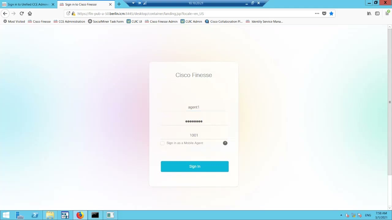 Login to Cisco Finesse as Agent and Supervisor