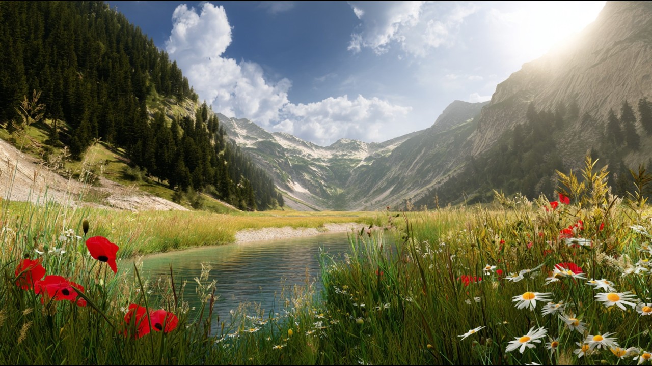 Relaxing River & Bird Sounds | Calm Mountain Nature Ambience