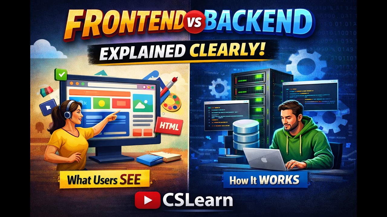 Frontend vs Backend Explained Clearly | Complete Beginner Guide to Web Development | CSLearn