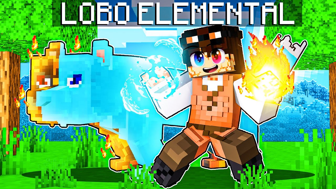 Jogando como um LOBO ELEMENTAL no Minecraft!