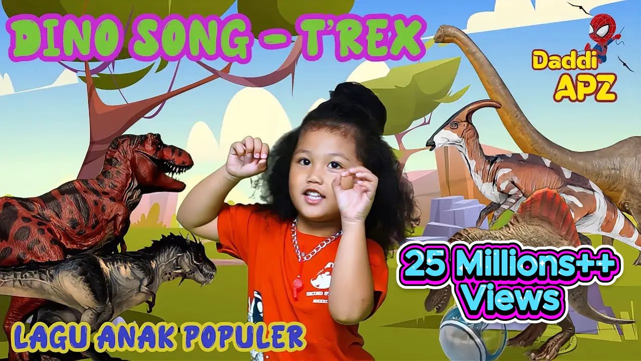 Dinosaur Song | T' Rex Badannya Besar Tangan Kecil | Lagu Anak Dinosaurus T' Rex Daddi APZ