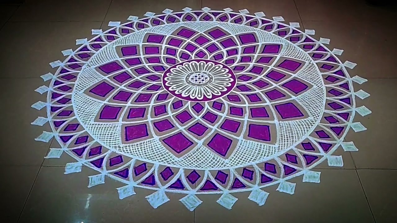 Margazhi madam colour kolam/rangoli/Chukkala muggulu/pongal kolam @sulosart #pongalkolam 
