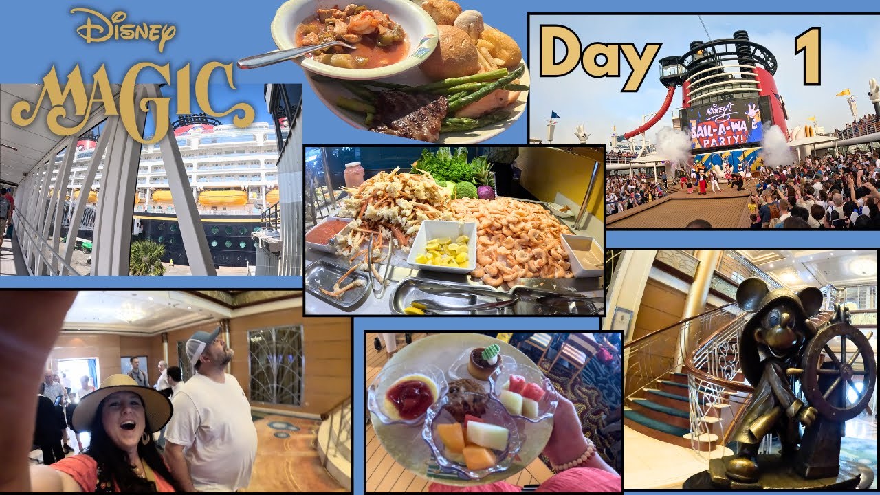 Boarding, exploring and touring the Disney Magic Cruise Ship! Embarkation Day, Getaway for 2!