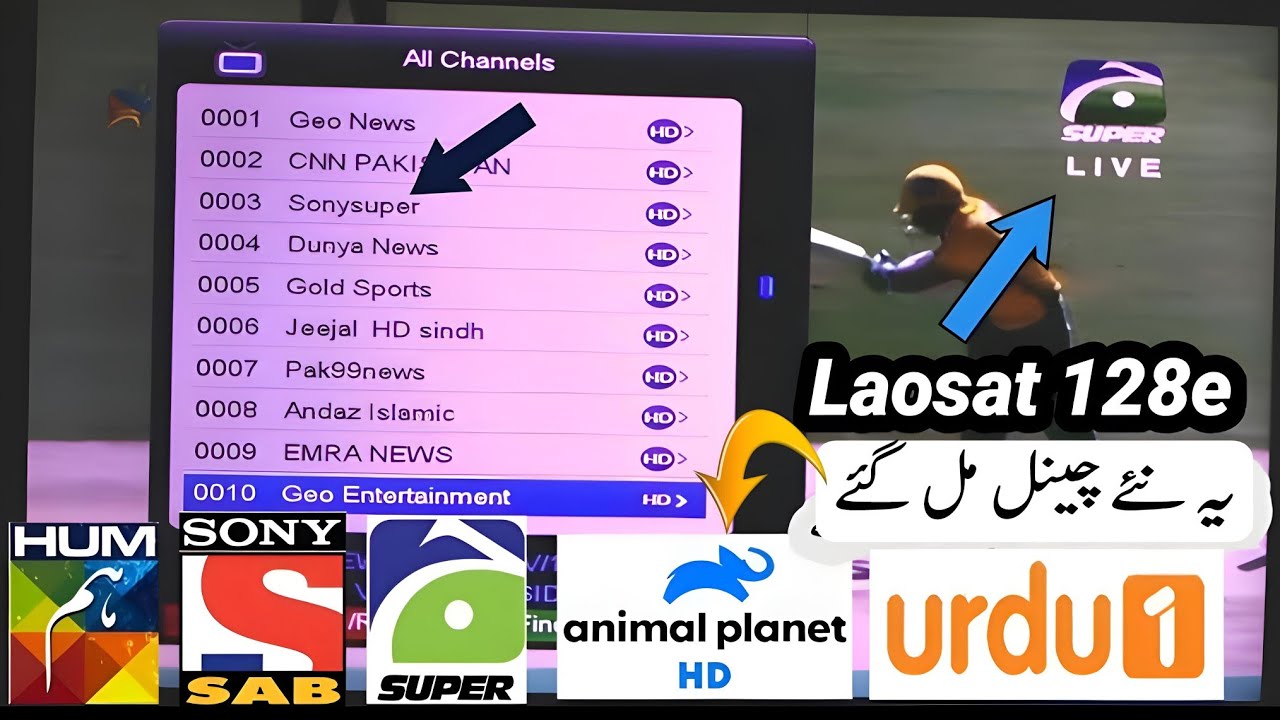 Laosat 128e New channel update Today Geo super added on 4 Feet dish