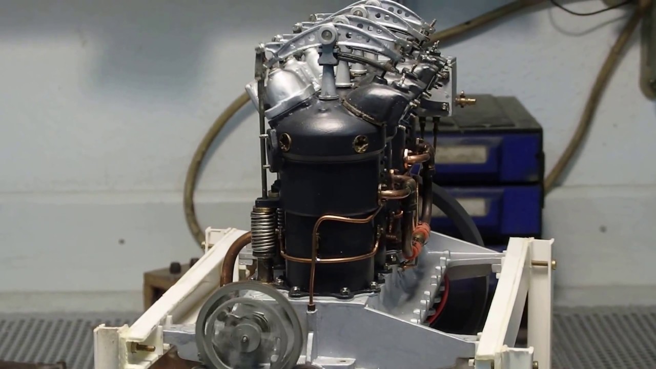 Fiat 130 hp 1907 1/8  valve operation