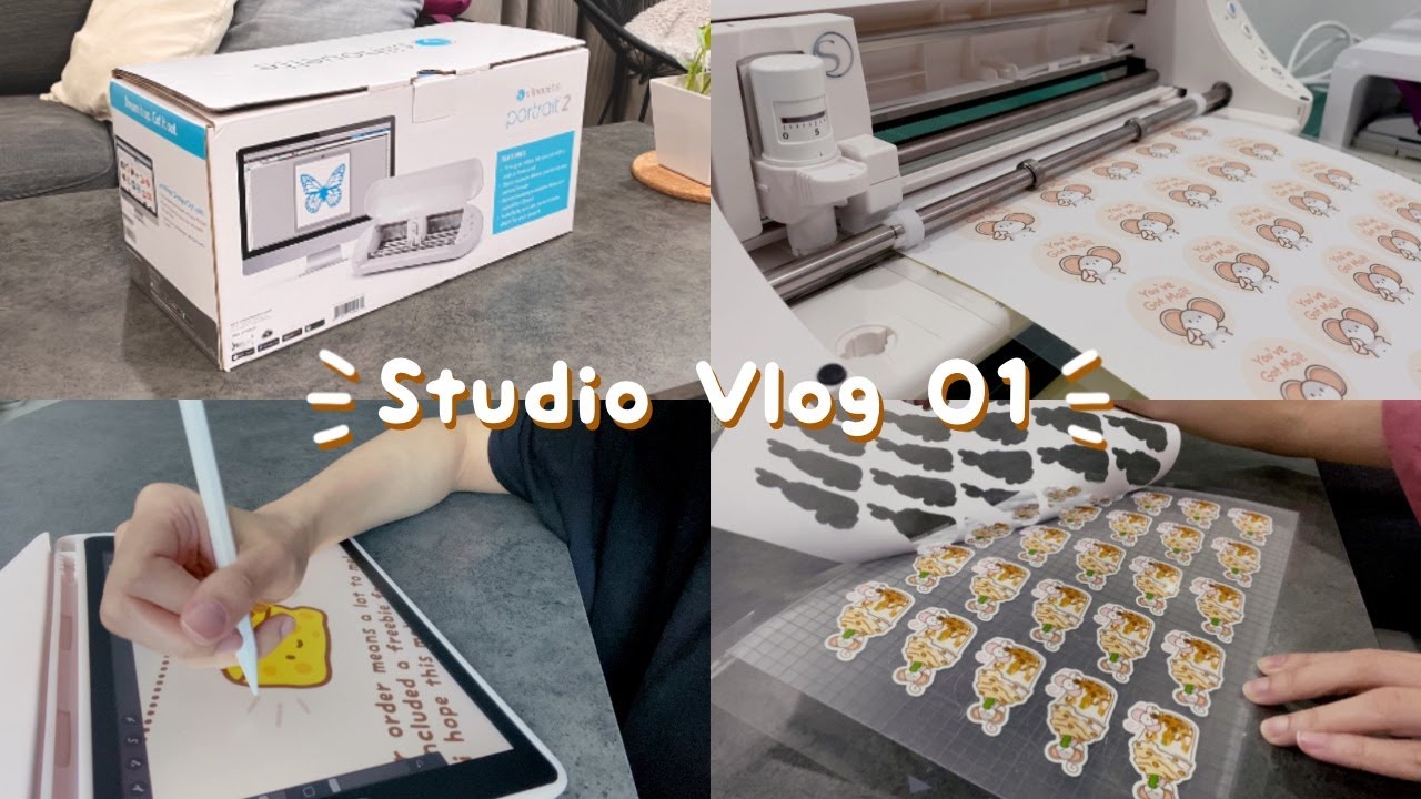 🤍 Studio Vlog 01 🤍 Unboxing Silhouette Portrait & Making Stickers