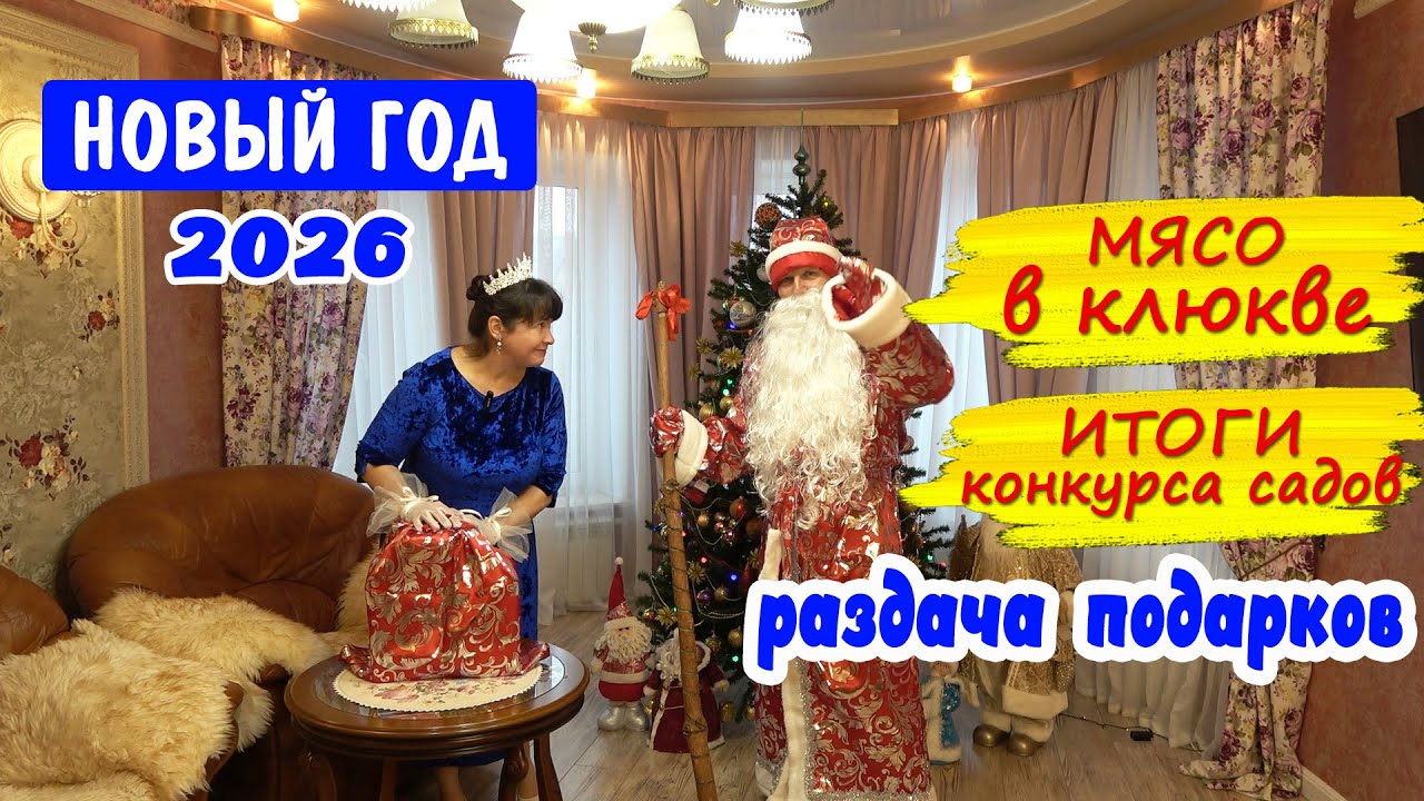 НОВЫЙ ГОД 2026! Бомбическое мясо в клюкве. ИТОГИ КОНКУРСА на ЛУЧШИЙ САД. Подарки для Подписчиков!