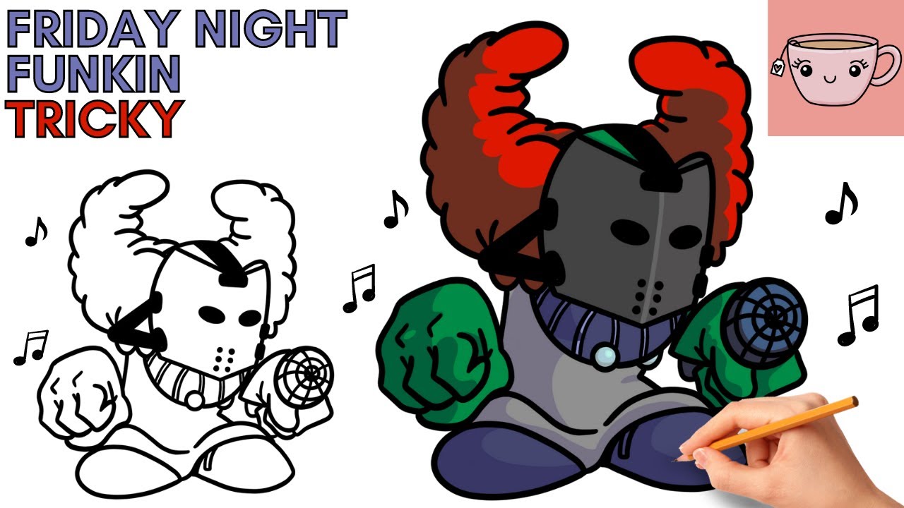 How To Draw Tricky - Friday Night Funkin  | FNF |  Easy Step By Step Drawing Tutorial