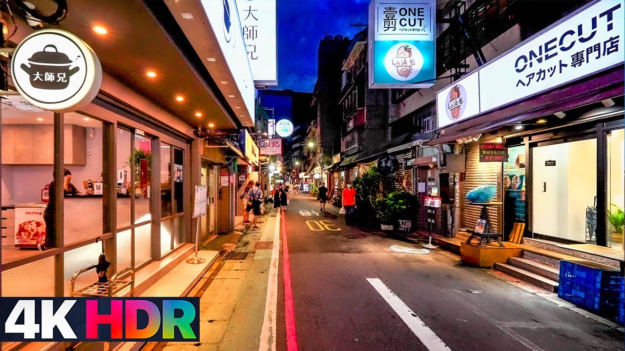 【台北信義-大安】台北101世貿站-東區忠孝復興站｜4K HDR｜Night Walk from Taipei 101 to the Alley in Daan