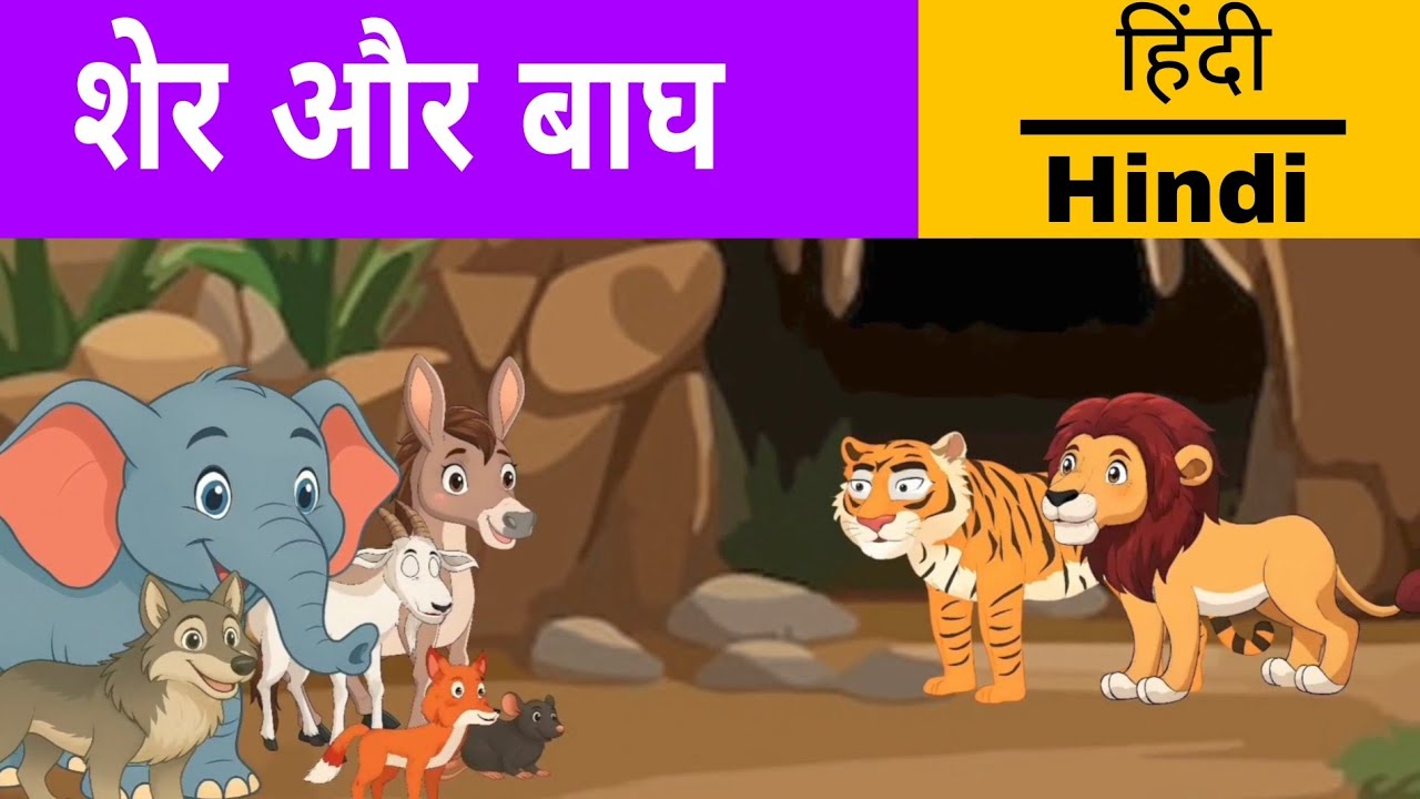 शेर और बाघ  l Sher Aur Bagh Ki Kahani Hindi Me l Moral Story l Hindi Cartoon Video l