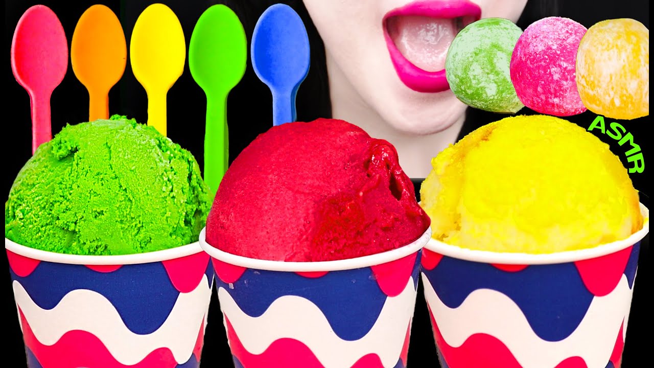 ASMR ICE CREAM, EDIBLE SPOON *CHOCOLATE SPOON 먹는 숟가락, 아이스크림 먹방 EATING SOUNDS