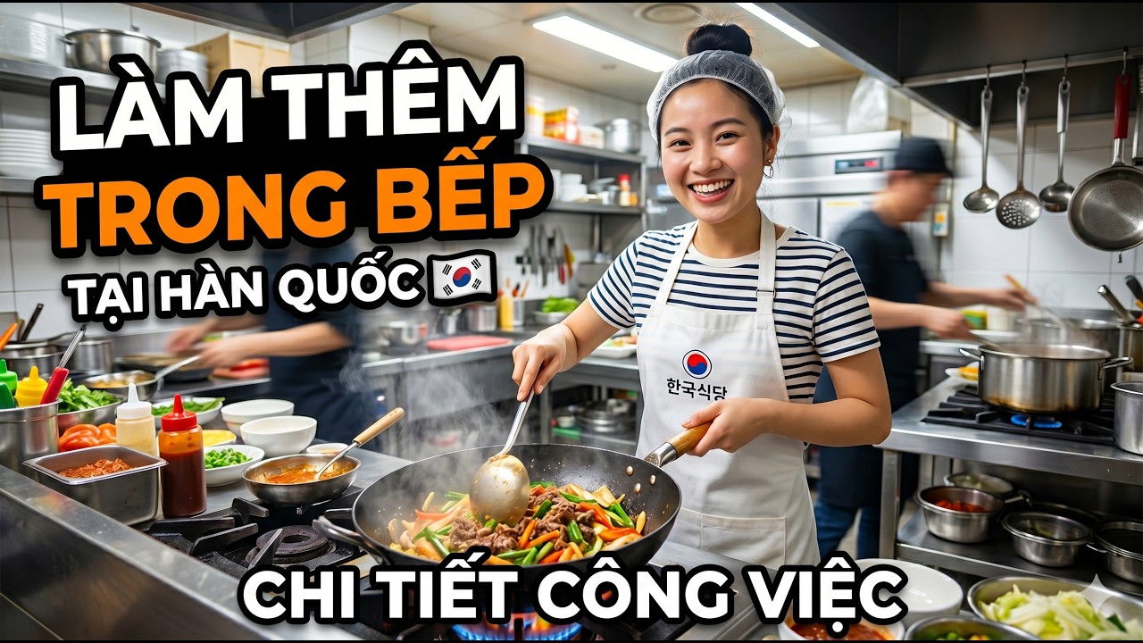 DU HỌC SINH HÀN QUỐC- Chi tiết công việc khi làm thêm trong bếp nhà hàng tại Hàn Quốc #lamthemtaihan
