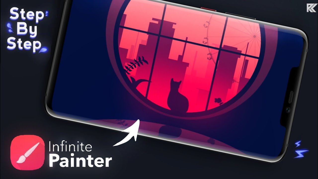 Infinite Painter Tutorial : Draw beautiful Cat illustration/shilloutte on mobile 🎨💜