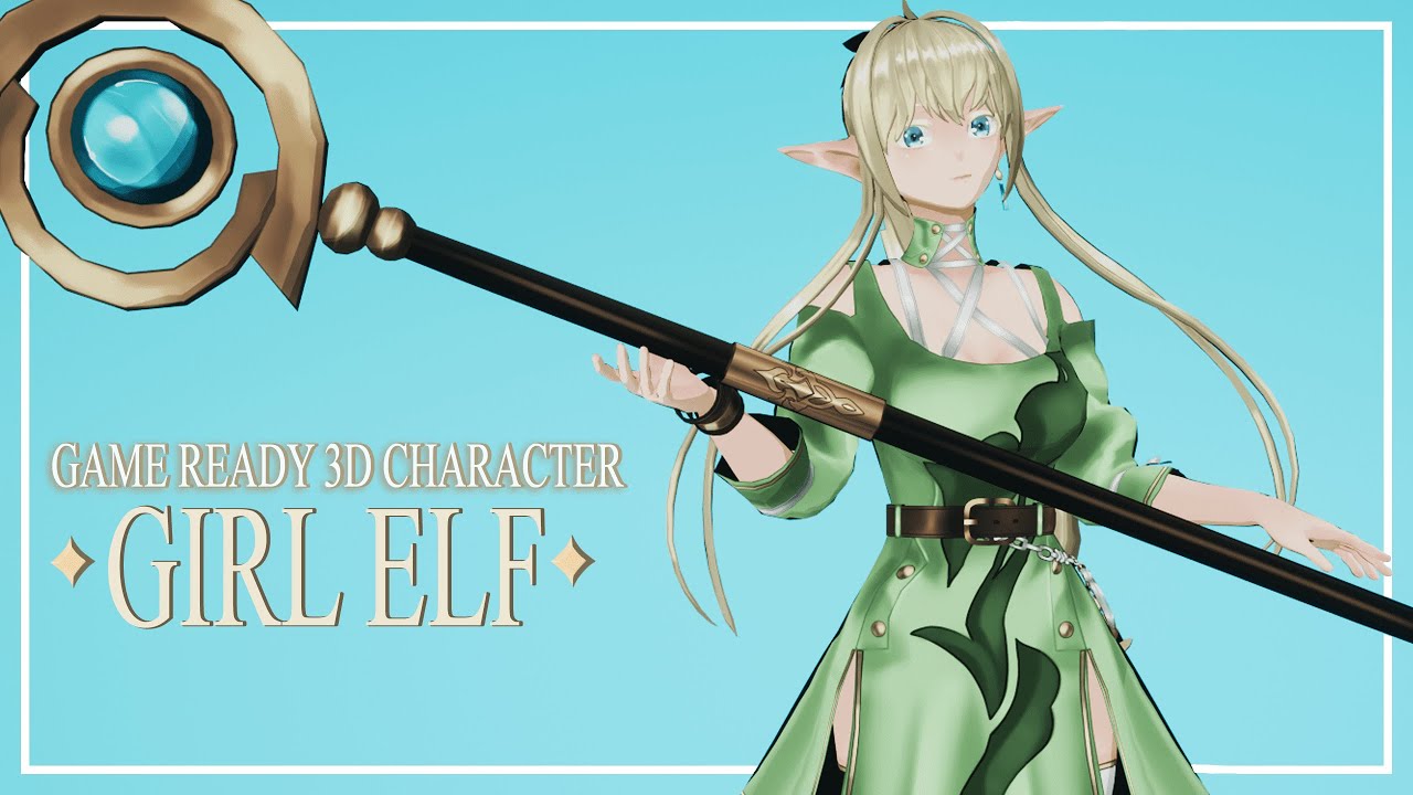 GAME 3D MODEL ANIME GIRL- ELF - UE4