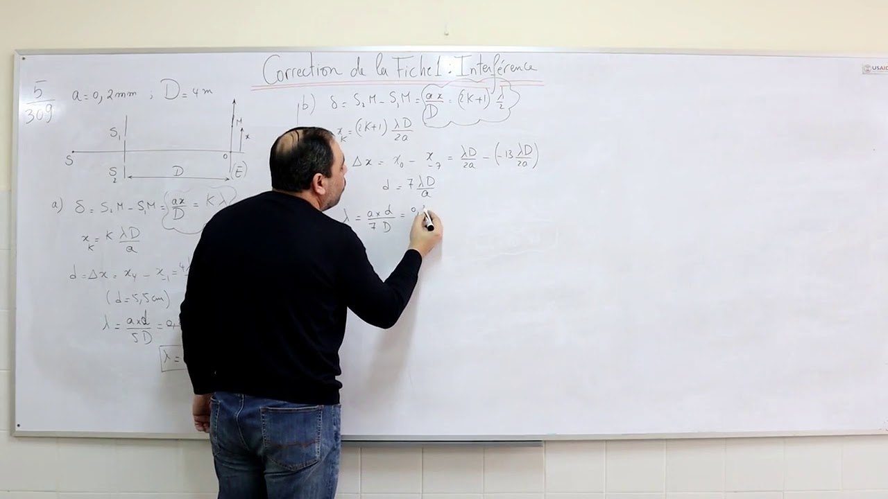 Corrigé de la fiche 1 Interférence