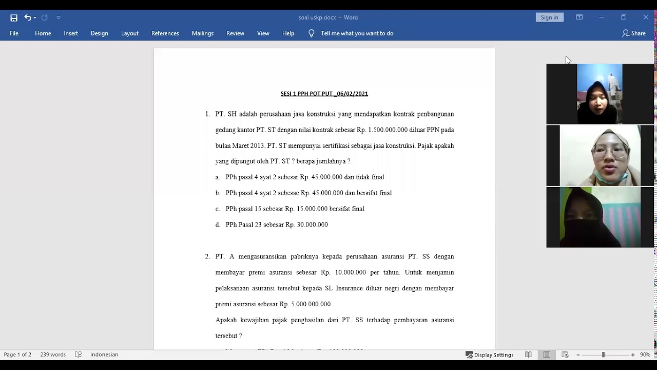 PPH POTPUT - PEMBAHASAN SOAL USKP