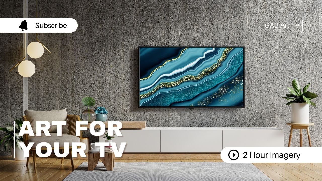 Blue & Gold Marble | Art For Your TV | GAB Art TV | Screen Saver | Art Gallery | 2 Hours | HD