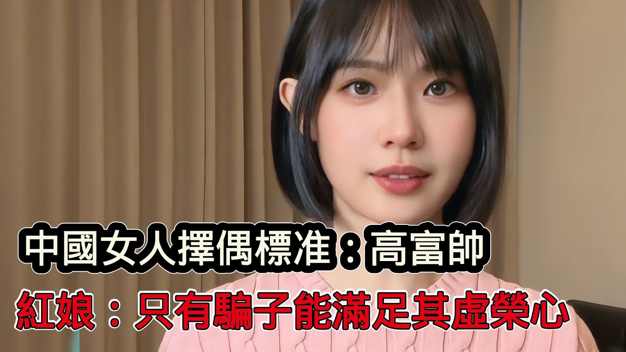 中國女人擇偶標準：高富帥。紅娘：只有騙子能滿足她們的虛榮心，現實情況都是女人在卷