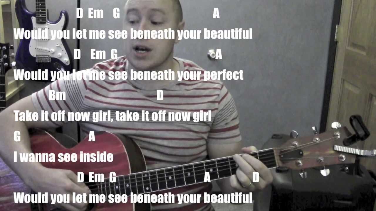 Beneath Your Beautiful- Finger Style Guitar Lesson / Tutorial- Labrinth ft Emeli Sande