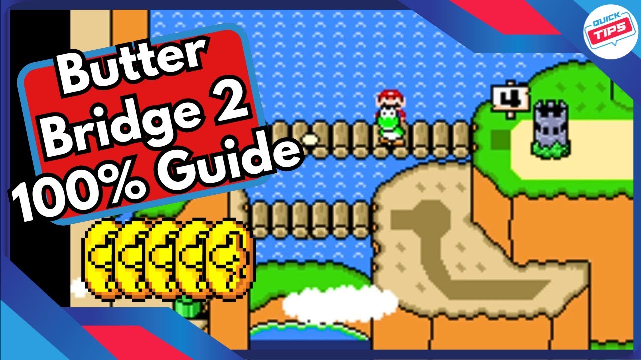 Butter Bridge 2 100% Guide All Dragon Coins & Secrets in Super Mario World