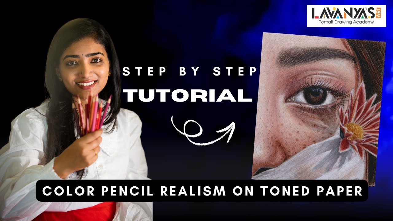 COLOR PENCIL DRAWING ON TONE PAPER Step By Step Tutorial With Voice Over #tonedpaper #coloredpencils
