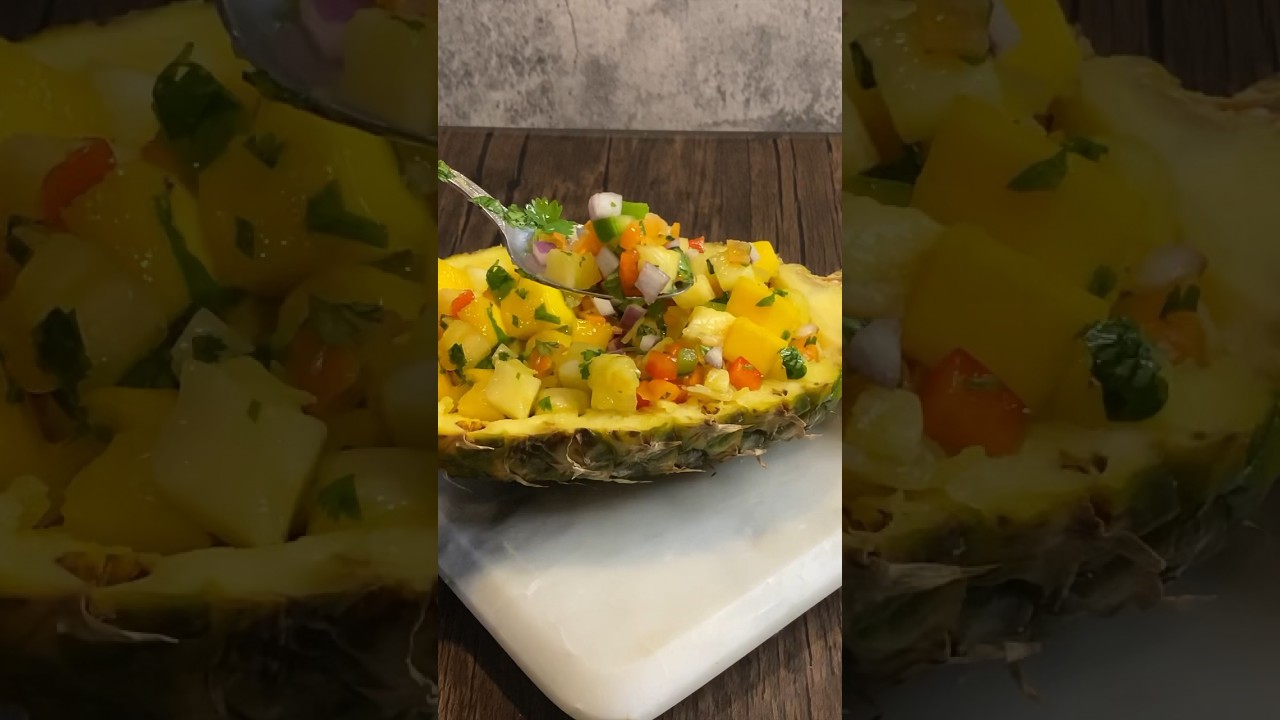 Pineapple Mango Habanero Salsa #youtube #trending #viral #youtubeshorts #food #shorts #chefleo95