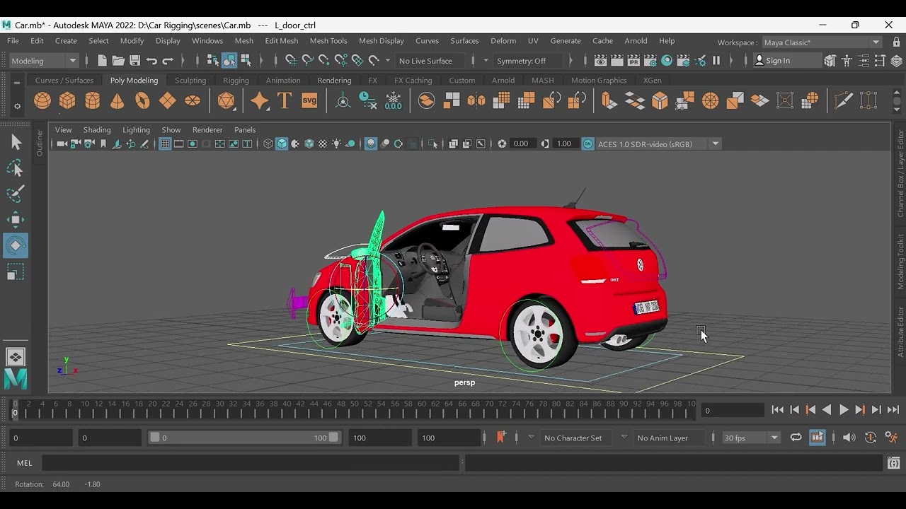Car Rigging in Autodesk Maya 2022 